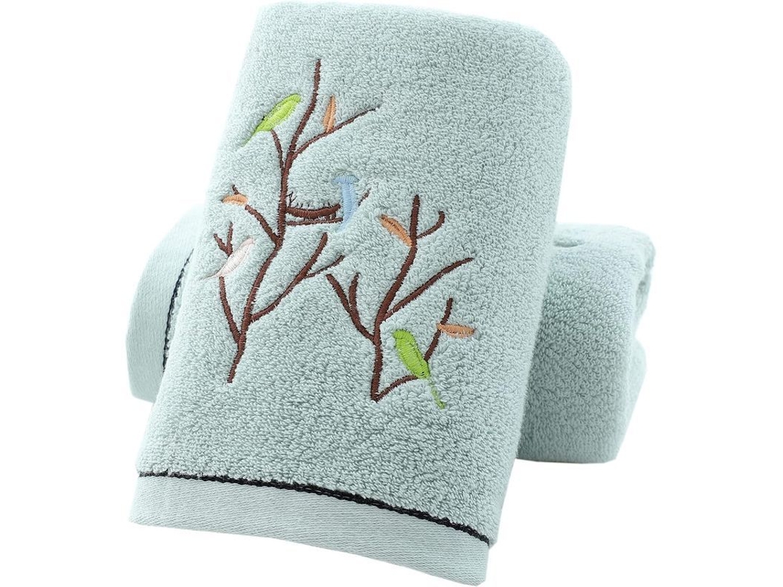 2026 conjunto de 2 Toalhas Suaves e Absorventes para Banho 34x75 Cm Cor Verde Água de Luxo