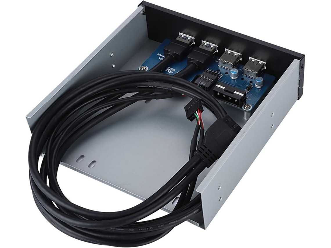 Hub De Unidade Óptica Usb 5,25" Em Metal Para Painel Frontal, Plug