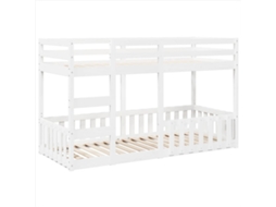 Bunk Bed Frame, Bunk Bed Frames Vidaxl Branco Madeira De Pinho (80 X 200 Cm)