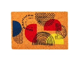 Relaxdays Capacho De Coco 80x50 Cm, Com Motivos, Antiderrapante, Resistente Ao Tempo, Para Interior E Exterior, Cores