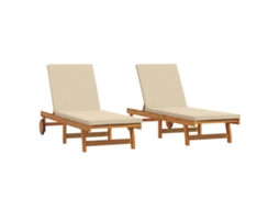 Conjunto 2 Móveis De Jardim Vidaxl Castanho Madeira De Acácia Maciça (63 X 199 X 85 Cm)