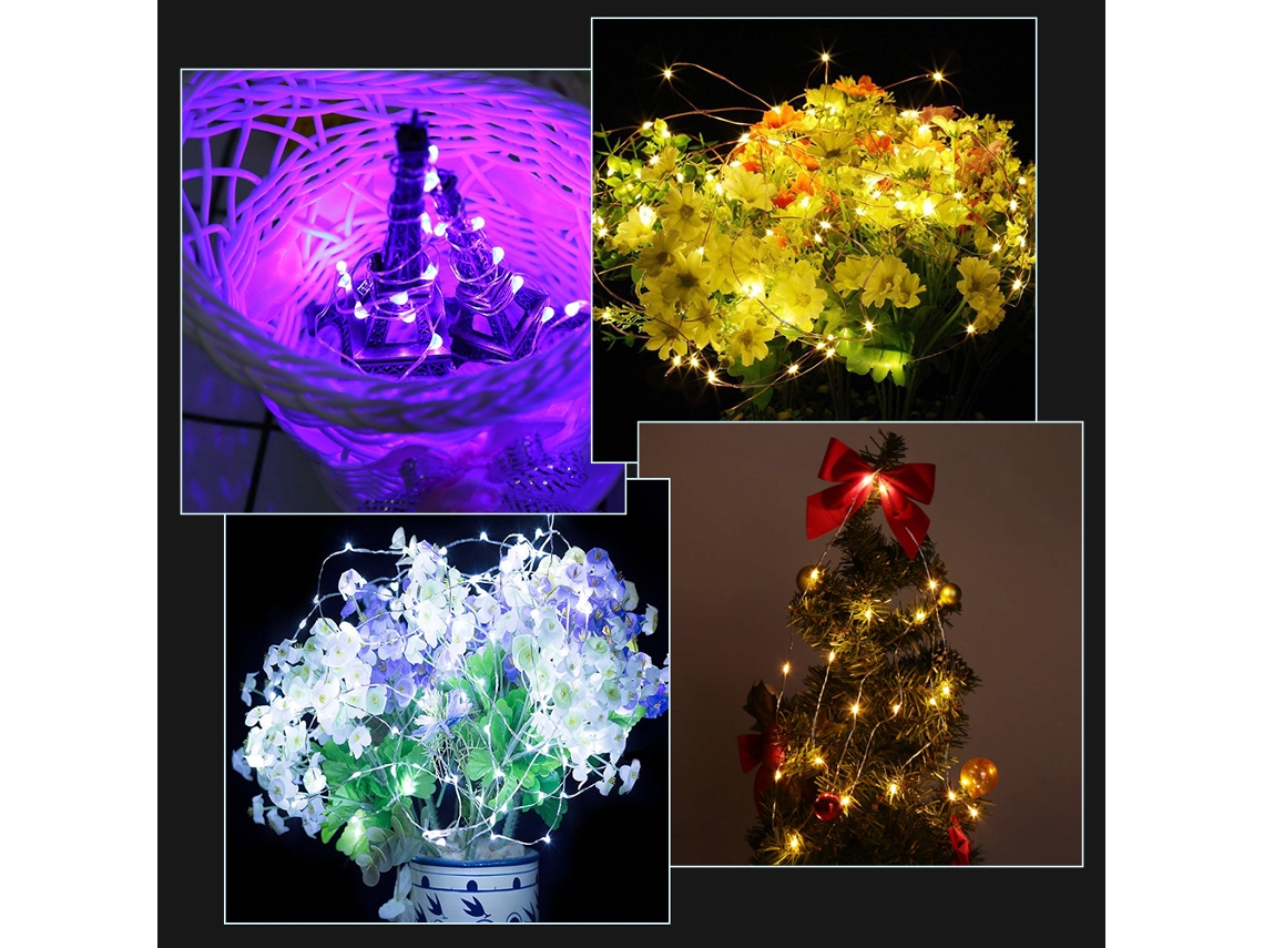 2026 luz de Cadena Rgb Tomshine com Controle Remoto 5m 50 Led Bateria Ip44 Decoração Natal Festa Lar
