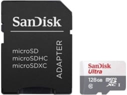 Cartão de Memória SANDISK 128GB Ultra Micro SDXC + Adaptador SD