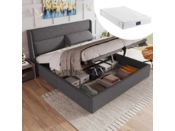 Cama Mezzanine 90*200cm com Armazenamento, Guarda Roupa e Prateleiras GE