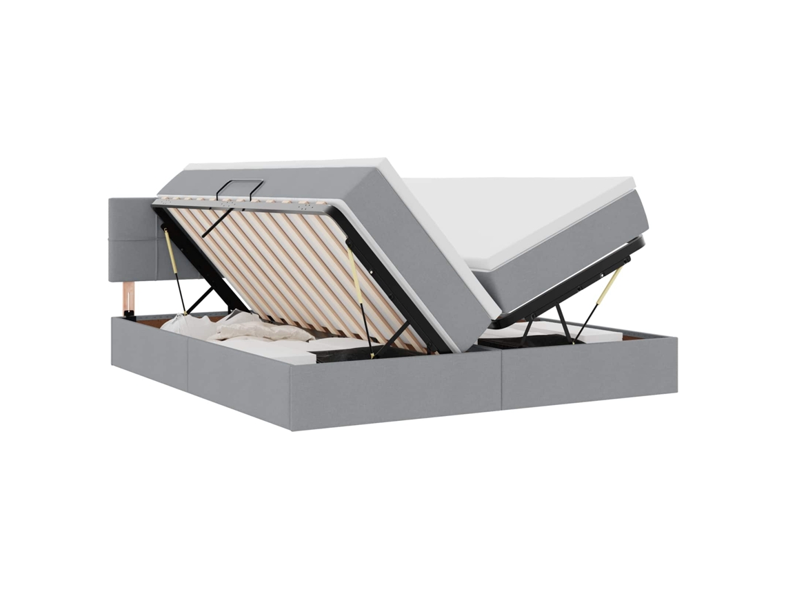 Cama de Armazenamento Led com Colchão Cinzento claro MAISON EXCLUSIVE