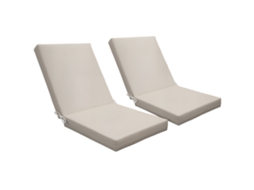 Conjunto 2 Almofadas P/ Cadeiras Exterior C/ Amarras, Enchimento 8cm, 112x51cm, Bege