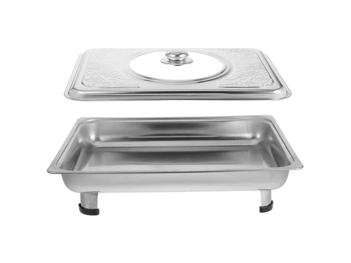 Bandeja Retangular de Aço Inoxidável com Tampa SFUSHOS