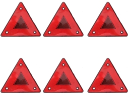 Conjunto de 6 refletores triangulares de plástico para sinalização de baixa velocidade.
