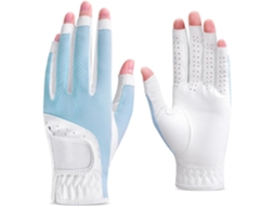 Luvas de Golfe Femininas com Dedos Abertos, Ajustáveis, em Malha Respirável, com Proteção Solar, Acessórios Pa