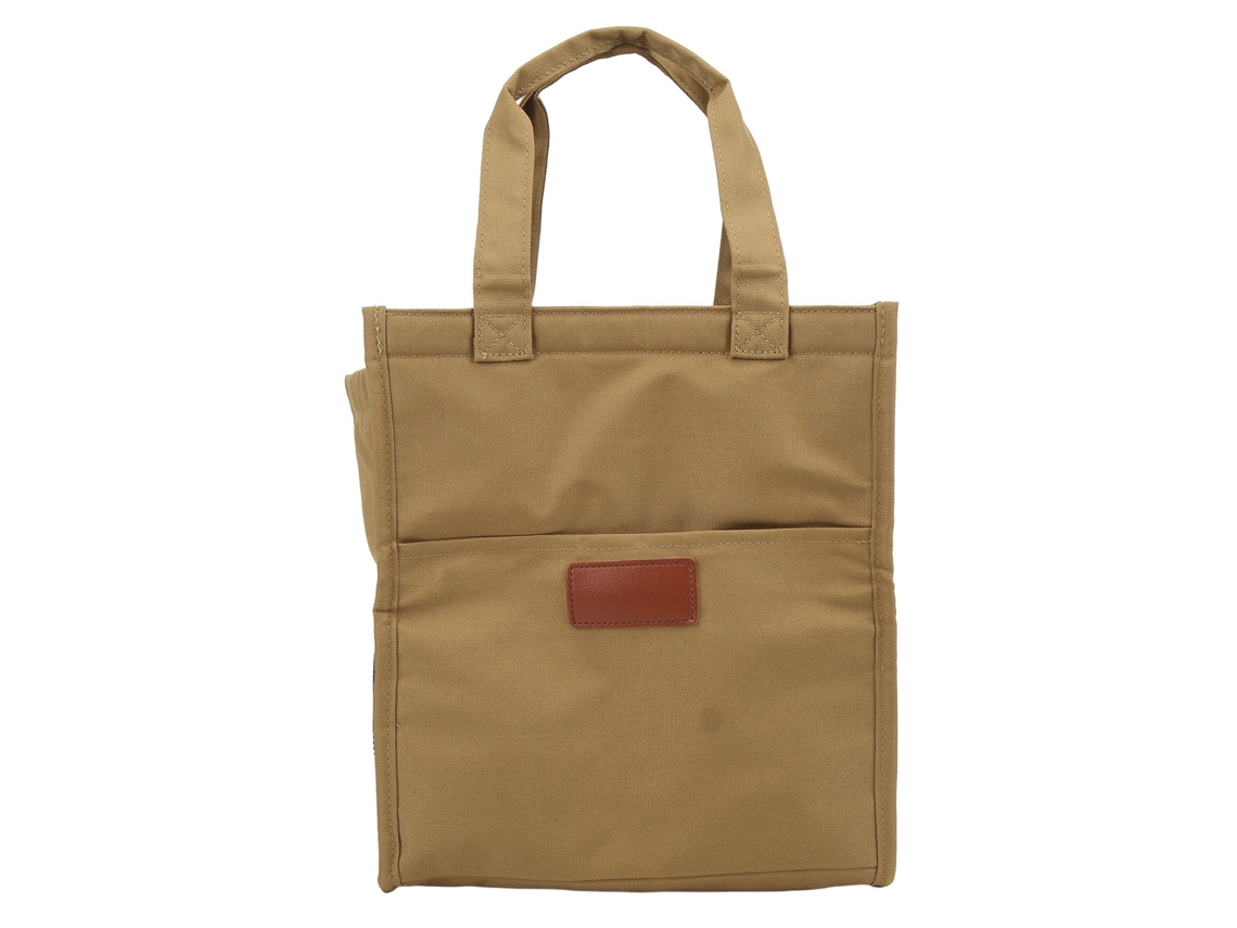 Sacola Térmica Isolada para Lanche de Tecido Oxford com Papel Alumínio Capacidade Grande Khaki