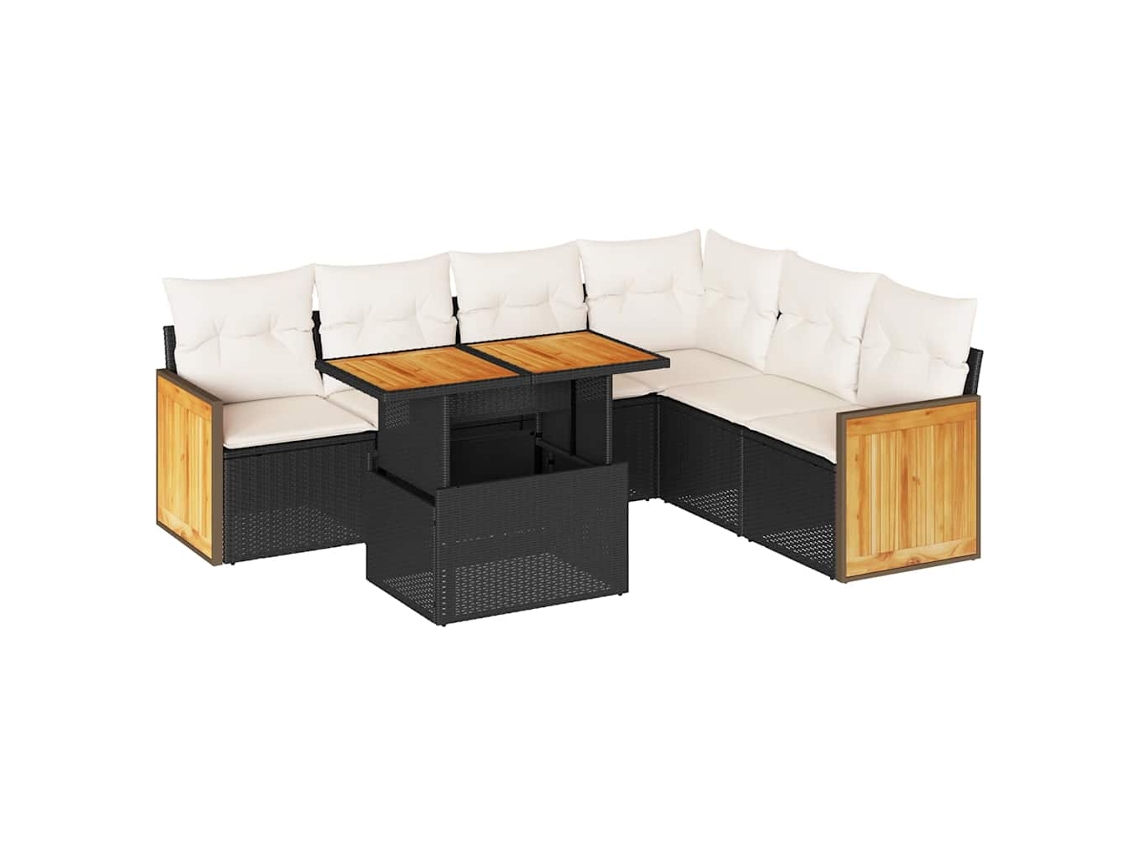 Garden Sofa Set, Garden Sofa Sets Vidaxl Preto Rattan / Vime (n/a)
