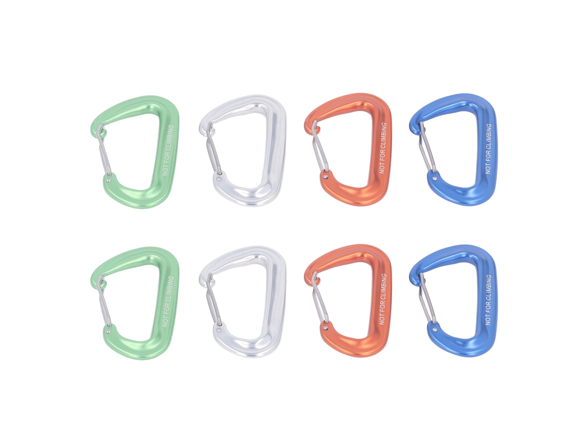 8 Grampos Carabiner 12kn Leve Alumínio Camping