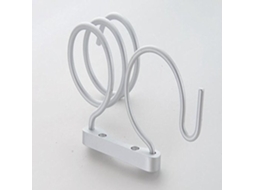 Suporte de secador de cabelo de aço inox, parede, branco, alta capacidade, resistente, banheiro S/MARCA