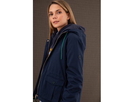 Casaco de Mulher THROTTLEMAN Capuz Bolsos Poliéster Azul (XS)