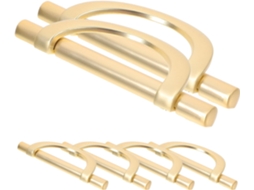 Conjunto De 6 Puxadores Metal Para Armários E Portas, Em Liga De Zinco Dourada, Com Distância Entre Furos De 96mm