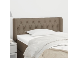 Vidaxl Cabeceira Cama Abas Tecido 103x16x78/88 Cm Cinzento-acastanhado