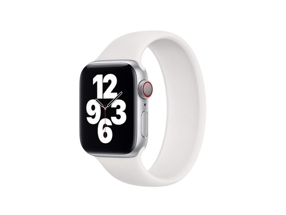 Pulseira de silicone Solo Loop branca Gift4me para Apple Watch SE 3 40 mm (142 mm e 158 mm polegadas)