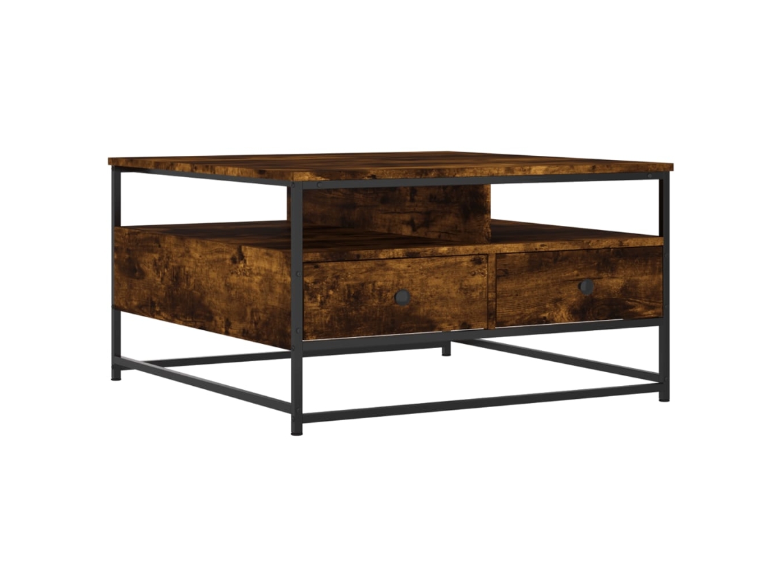 Mesa de centro MAISON EXCLUSIVE em madeira de carvalho defumado com derivados da Madeira (80x80x45 cm)