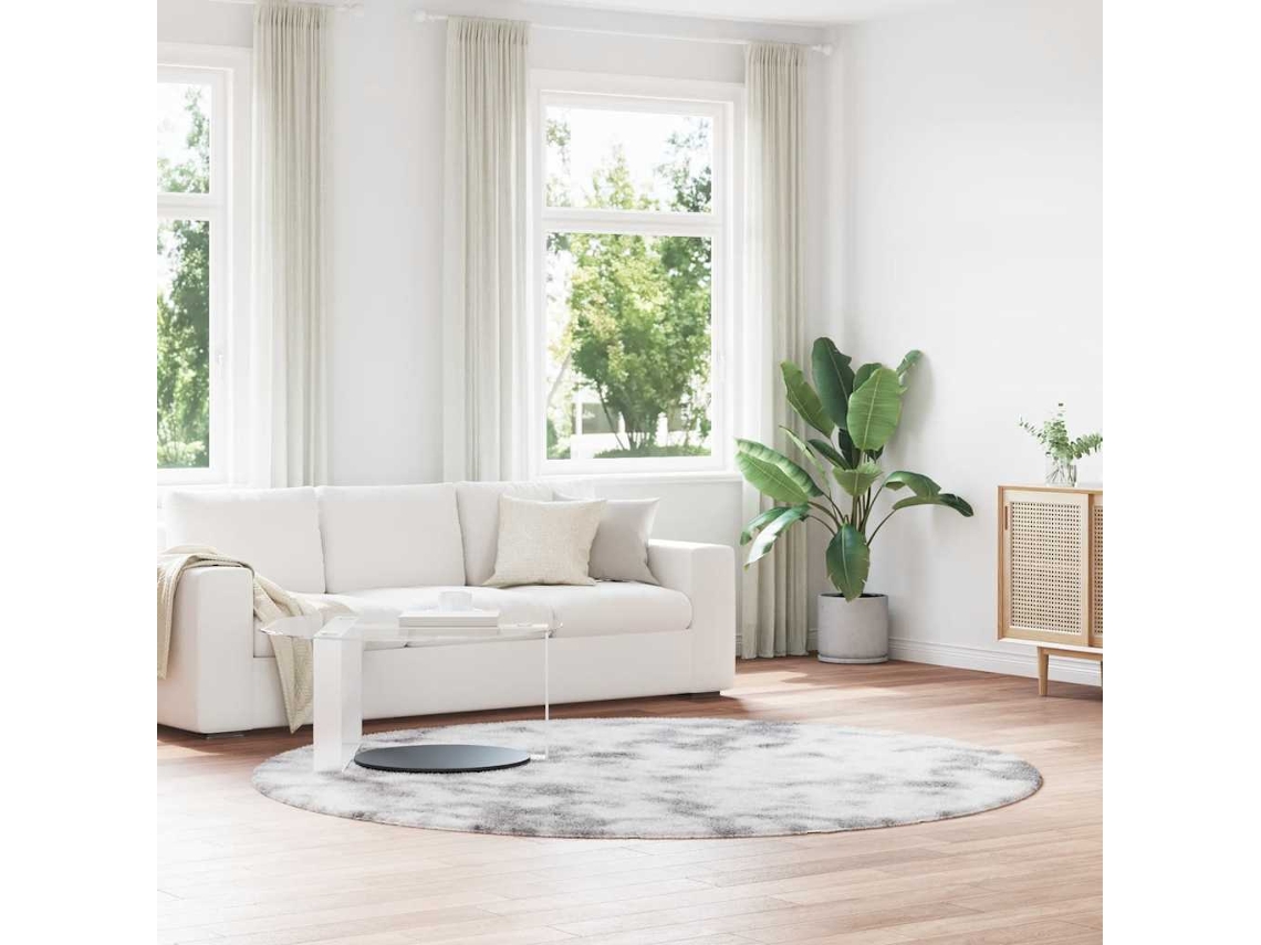 Vidaxl Tapete Shaggy De Pelo Alto Navarra 240x240cm Cinzento Prateado