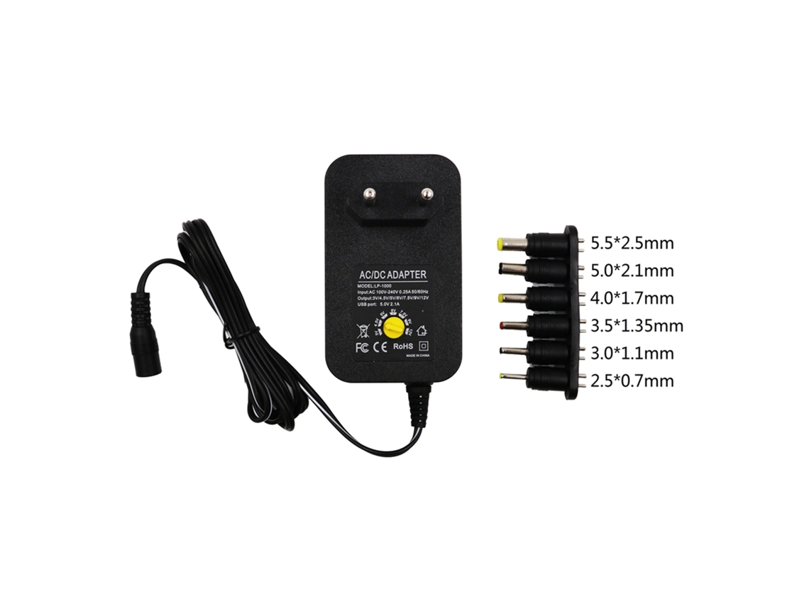 2026 adaptador de Alimentação Universal Ac/dc Ajustável 3 12v 2 2.5a 30w com 6 Conectores