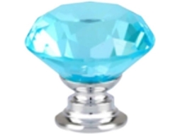 Conjunto De 2 Puxadores Armário Em Cristal Com Acabamento Diamantado, Para Portas De Cozinha, Com Furo Único De 30mm Cor