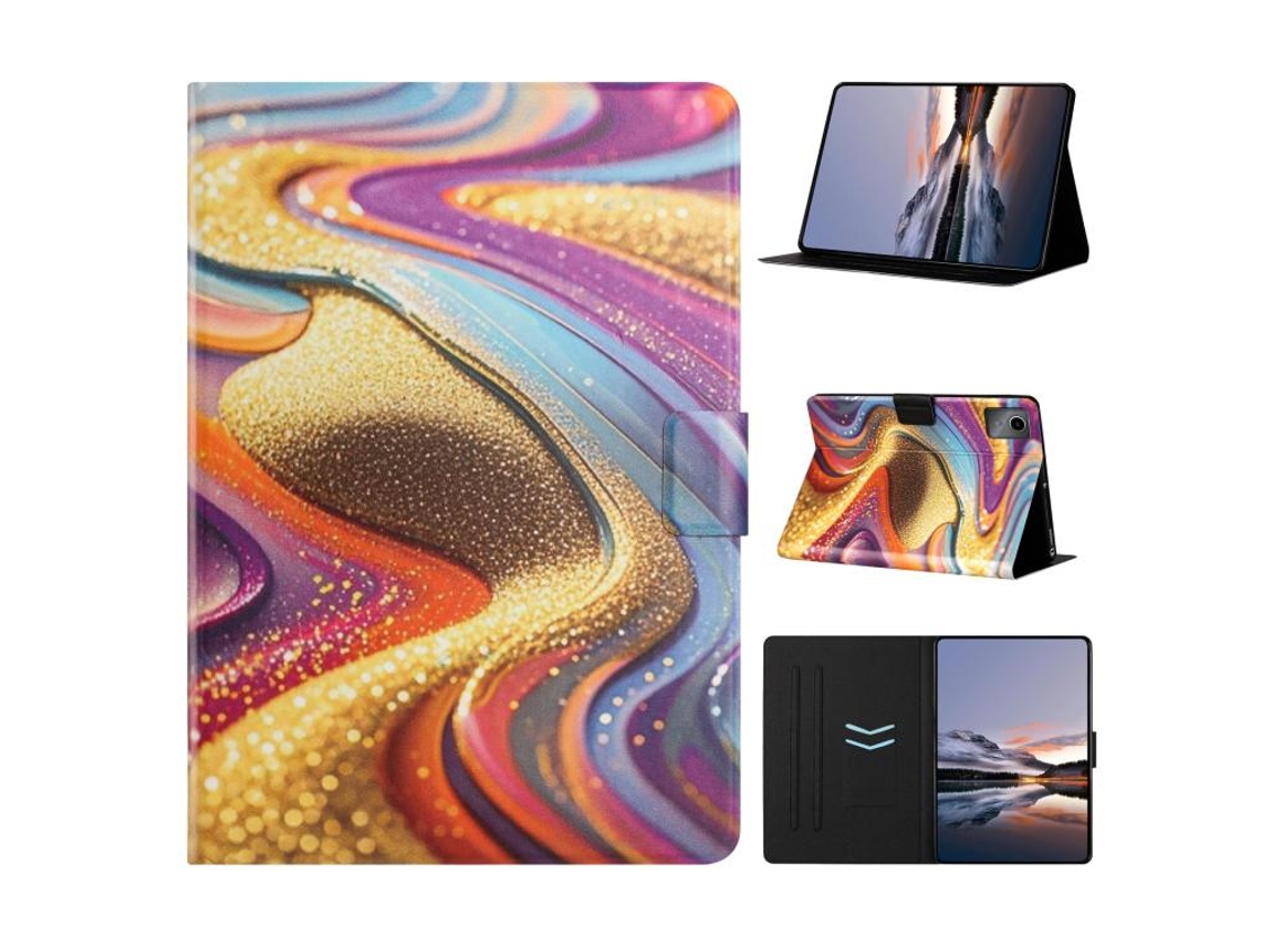 Capa Protetora Halinuia Para Lenovo Xiaoxin Pad 11 2025 Estojo Couro Vegano Lichia Com Estampa De Tensão
