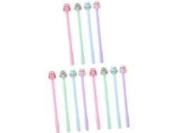 Conjunto De 12 Canetas Gel Gadpiparty Com Desenho Coruja, Em Para