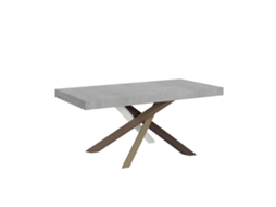 Mesa Extensível 200/460x90 Cm Volantis Concreto Pernas Multicoloridas 4/c Itamoby