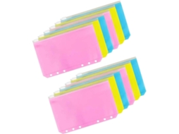 Shineofi Conjunto De 12-sacos Organizadores Recibos Coloridos Em Pvc Com Zíper Para Objetos Soltos, Organização De