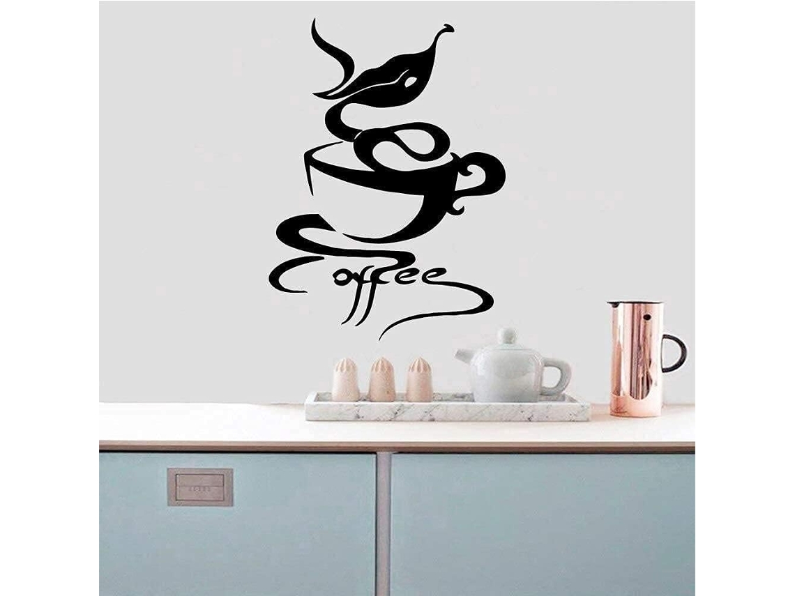 Adesivos Muraux Café Adesivos Muraux Amovibles Diy Papier Peint Vinyle Adesivos Chambre D'enfants Decoração De Chambre 57x80cm