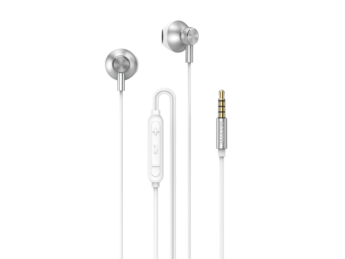 Ep2162 Auscultadores Estéreo 3.5mm Com Microfone Prateado