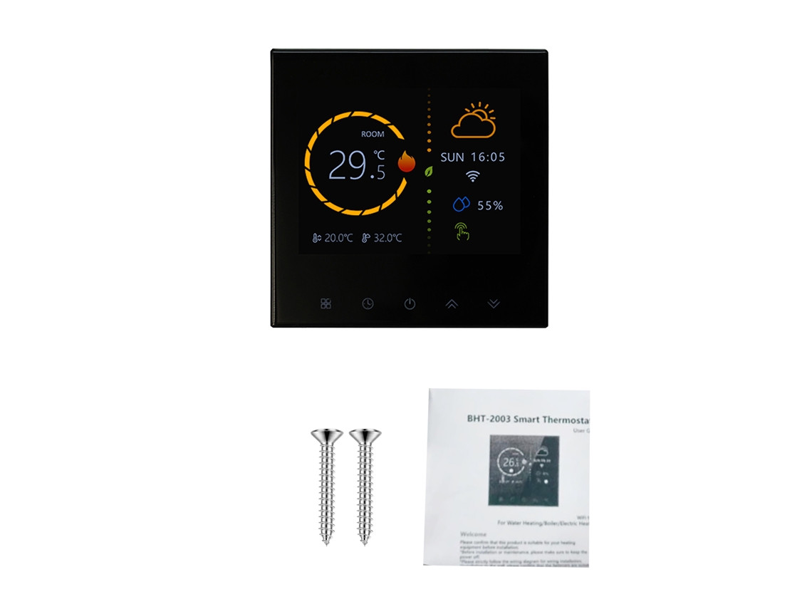 Termostato de aquecimento de piso a água (display digital inteligente com Wi-Fi, controle sem fio)