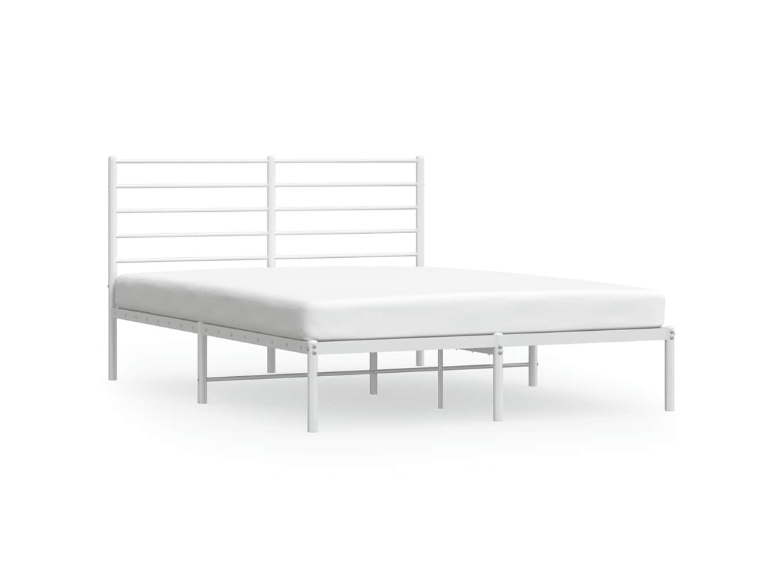 Estrutura de Cama com Cabeceira Metal Branco MAISON EXCLUSIVE 120x200 cm