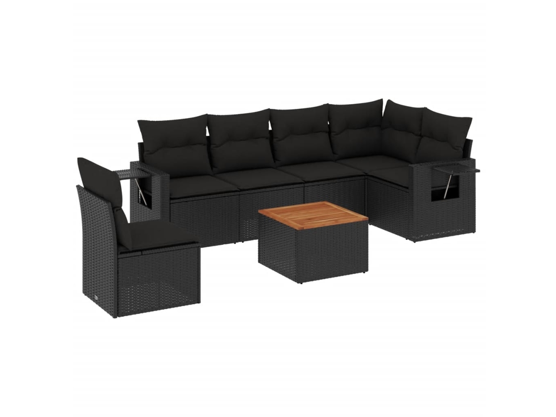 Garden Sofa Set, Garden Sofa Sets Vidaxl Preto Rattan / Vime (n/a)