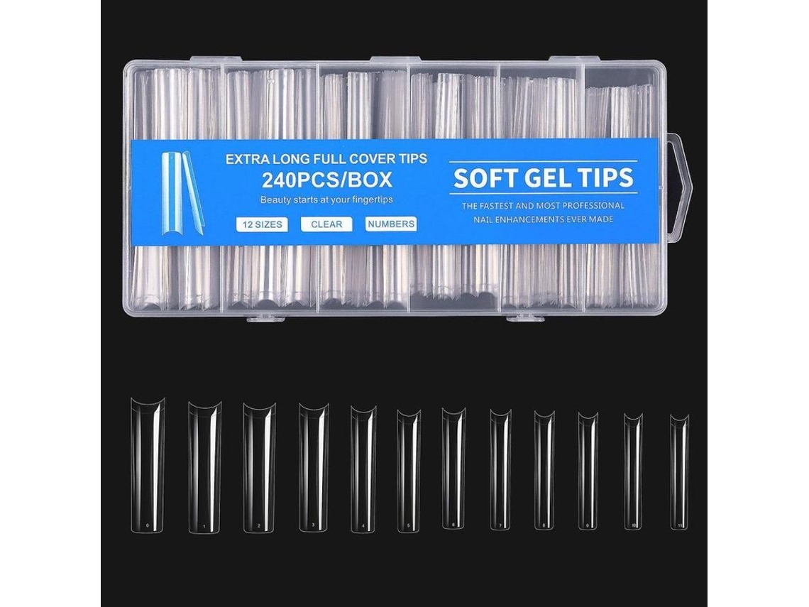 Kit de Pontas de Unha em Gel Macio Total para Alongamento de Unhas, Prensáveis 240 Peças