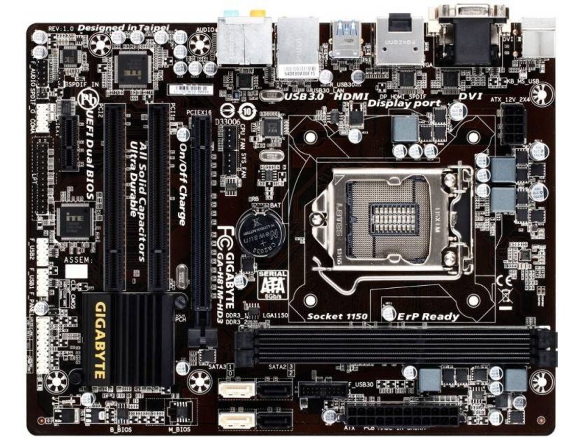 Placa Motherboard GIGABYTE H81mHd3 1150 Worten.pt