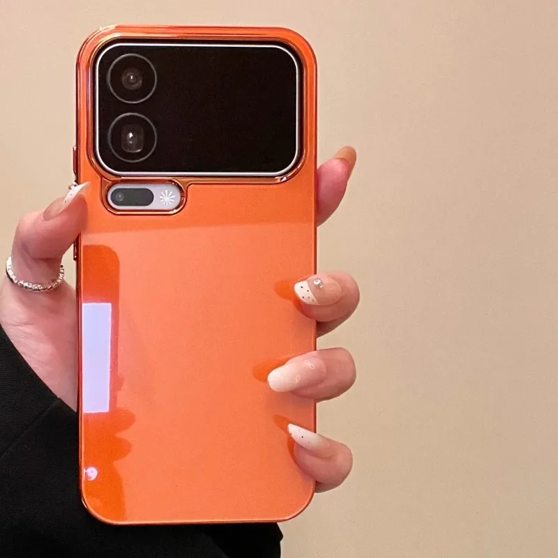 Capa Para Celular Xiaomi 17 Pro Max (laranja), Eletroplaqueada, Brilhante E Resistente A Impactos, Material Rígido Ultrafino.