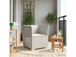 Vidaxl Poltrona 1 Lugar Com Almofada Look Rattan Pp Branco