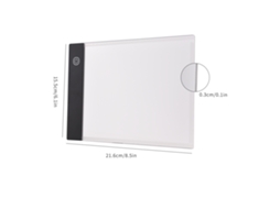 Tábua de Luz Led Ultra fina 3mm A5 com Brilho Ajustável