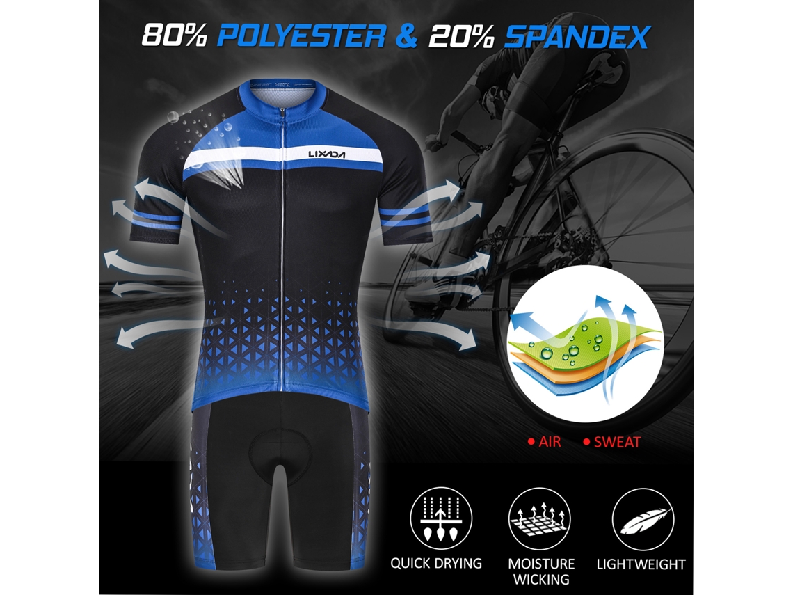 Conjunto De Jersey De Ciclismo Para Homem Com Camisa De Manga Curta E Calções Com Espuma 3d
