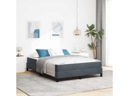 Vidaxl Cama Box com Colchão Cinza Escuro 160 X 200 Cm Tecido