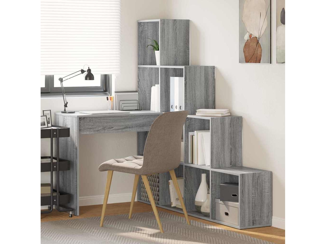 Vidaxl Secretária De Canto Cinza Sonoma 101,5 X 149,5 X 149,5 Cm