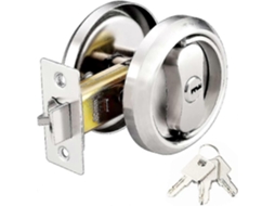 Cerradura de Porta Deslizante, redonda, 3 chaves, aço inox 304, para quarto, cozinha, banheiro | S/MARCA
