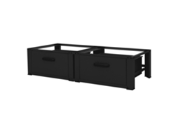 Conjunto de 2 Máquinas de Lavar Roupas Pedestal com Gavetas Extraíveis Aço Preto Ml Design