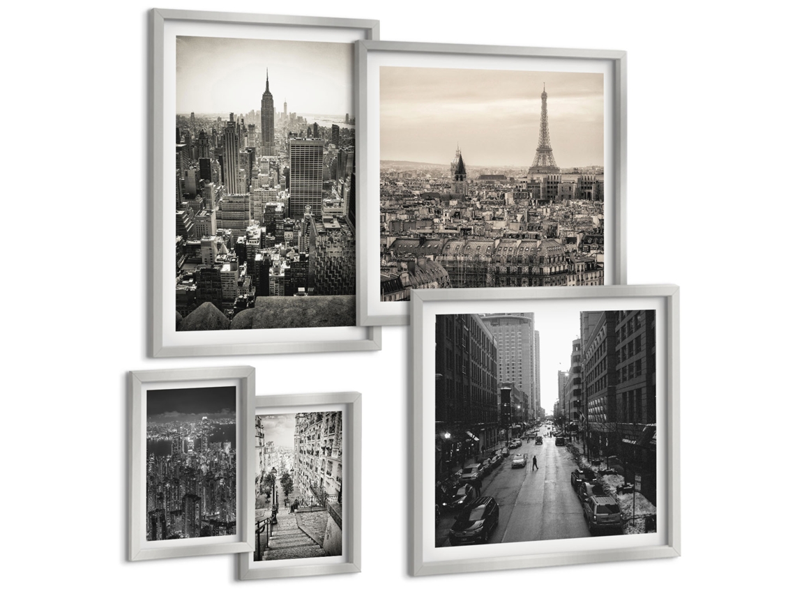 Conjunto De Pinturas Panoramas Urbanos De Capitais Da Europa Espelharte (5 Peças)