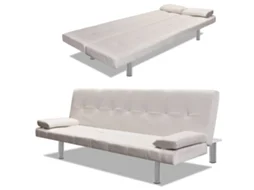 Sofa VIDAXL Creme Couro Artificial (42x54.5x96 cm)