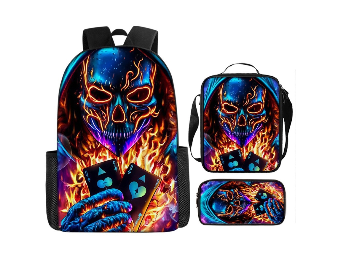 Mochila De Estudante Panoona Play Conjunto 3 Peças Lancheira Estojo 17 Pol 44cm Estilo 34
