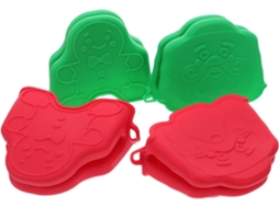Luvas De Forno Childweet Silicone Resistentes Ao Calor, Com 4 Peças, Para Assar E Grelhar, Antiderrapantes, Fáceis De