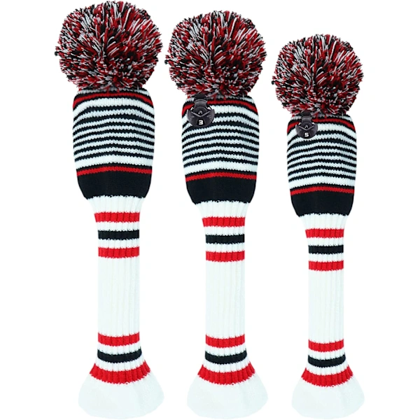 Conjunto de 3 Capas de Golfe Tricotadas para Driver, Fairway e Híbrido BRILVIBERA