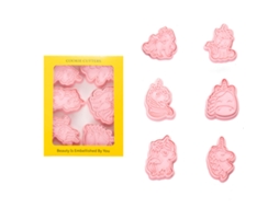 Molde De Biscoito Tridimensional Fofo Estilo Desenho Animado Atóxico Inodoro Molde De Chocolate Para Biscoitos Fondant Biscoitos Unicórnio A 6 Peças
